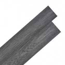 Самозалепващи подови дъски, PVC, 2,51 кв.м., 2 мм черно и бяло