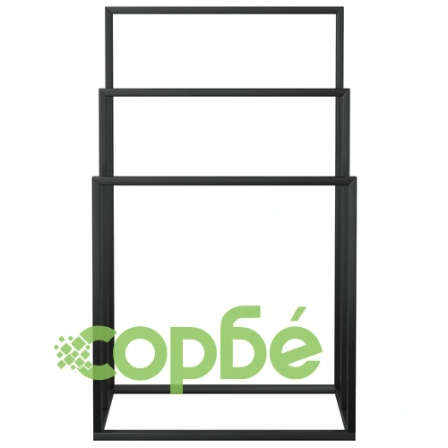 Свободностояща поставка за кърпи, черна, 48x24x79 см, желязо ➤ топ цена ➤ sorbe.bg