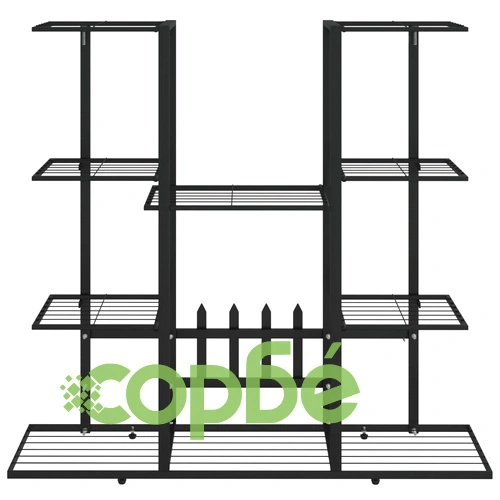 Стойка за цветя, 94,5x25x89 см, черна, желязо ➤ топ цена ➤ sorbe.bg