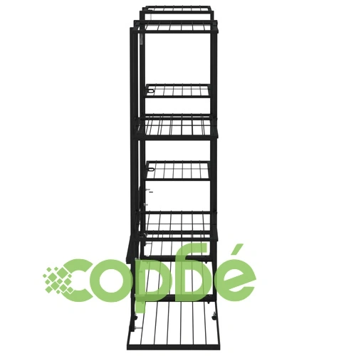 Стойка за цветя, 94,5x25x89 см, черна, желязо ➤ топ цена ➤ sorbe.bg