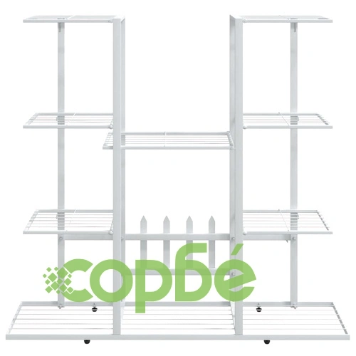 Стойка за цветя, 94,5x25x89 см, бяла, желязо ➤ топ цена ➤ sorbe.bg