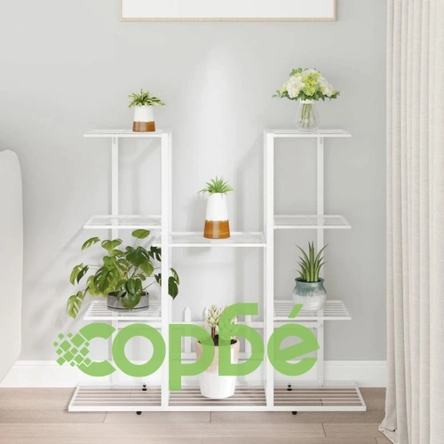 Стойка за цветя, 94,5x25x89 см, бяла, желязо ➤ топ цена ➤ sorbe.bg