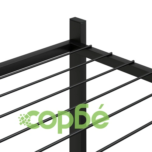 Стойка за цветя, 83x25x100 см, черна, желязо ➤ топ цена ➤ sorbe.bg