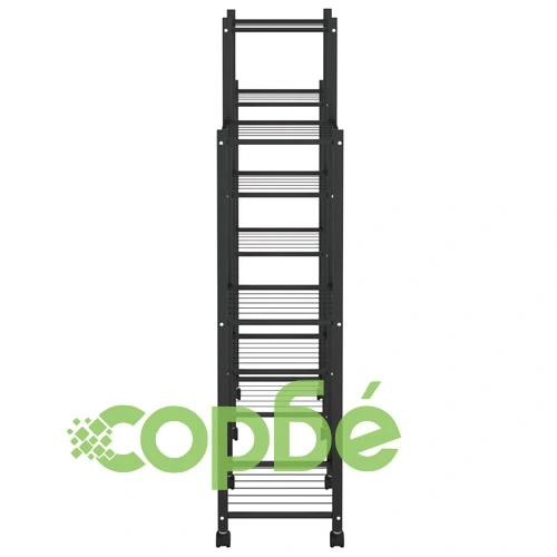 Стойка за цветя на колела 83x25x103,5 см черна желязо ➤ топ цена ➤ sorbe.bg