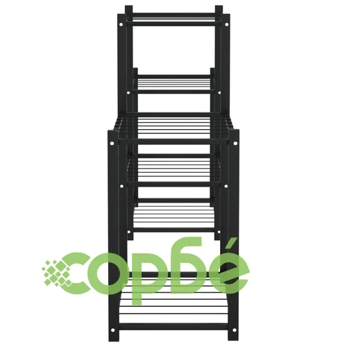 Стойка за цветя, 83x25x60 см, черна, желязо ➤ топ цена ➤ sorbe.bg