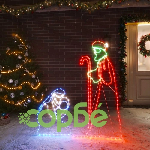 Коледни фигури на Мария и Йосиф, 264 LED, 40x55 и 38x100 см ➤ топ цена ➤ sorbe.bg