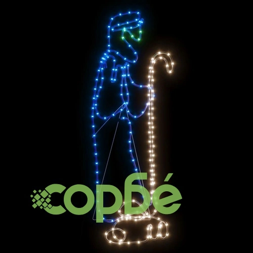 Коледна фигура Пастир и агне със 168 светодиода, 102,5x35 см ➤ топ цена ➤ sorbe.bg