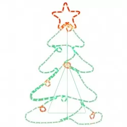 Фигура коледно дърво със 144 светодиода, 88x56 см