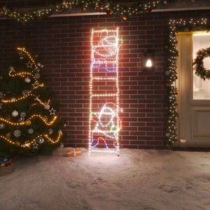 Сгъваема фигура Дядо Коледа върху стълба с 552 LED 50x200 см