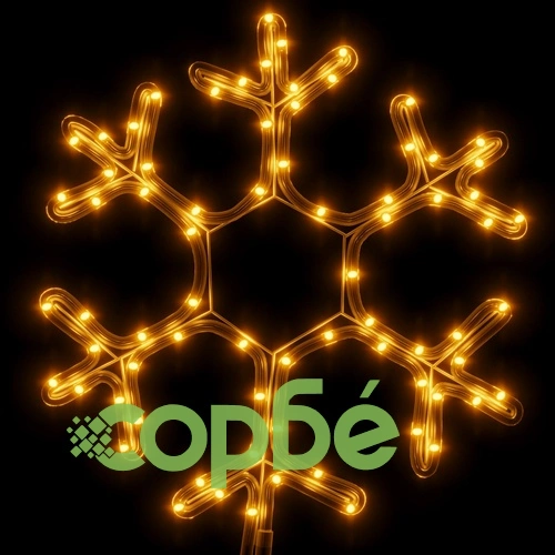 Коледна фигура снежинка със 72 светодиода, топло бяло, 38x37 см ➤ топ цена ➤ sorbe.bg