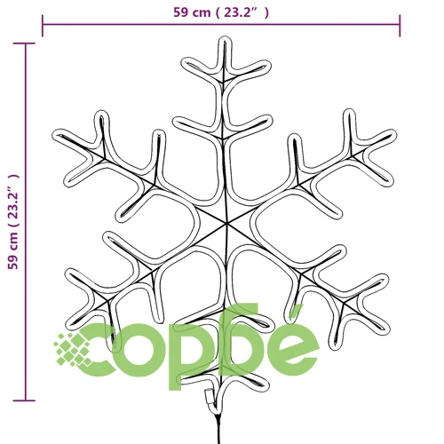 Коледна фигура снежинка със 144 светодиода топло бяло 59x59 см ➤ топ цена ➤ sorbe.bg