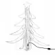LED сгъваема фигура коледно дърво, топло бяло, 87x87x93 см