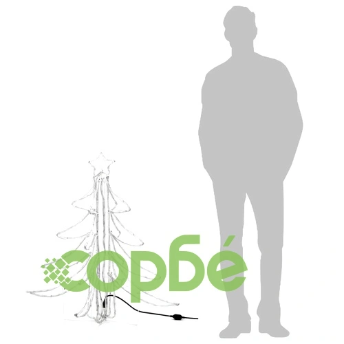 LED сгъваема фигура коледно дърво, топло бяло, 87x87x93 см ➤ топ цена ➤ sorbe.bg