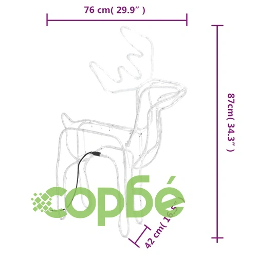 Коледна фигура северен елен, топло бяло, 76x42x87 см ➤ топ цена ➤ sorbe.bg