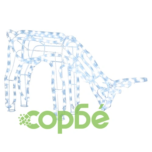 Коледна фигура северен елен, студено бяло, 73x31x45 см ➤ топ цена ➤ sorbe.bg