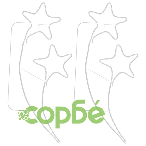 Светещ маркуч с форма на звезди 2 бр топло бяло 125,5x53x4,5 см ➤ топ цена ➤ sorbe.bg