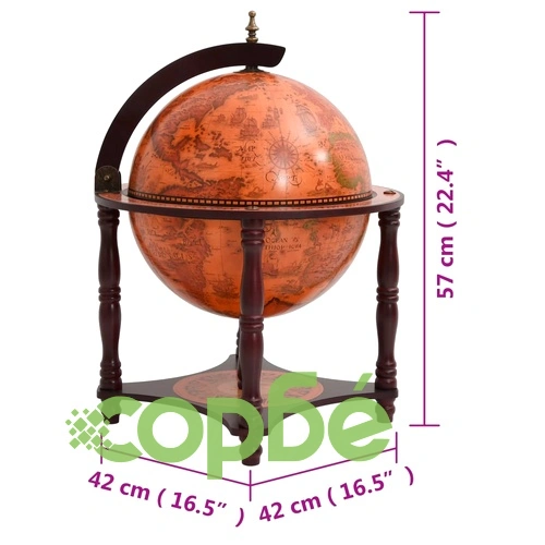 Бар поставка за вино глобус, кафява, масивно дърво евкалипт ➤ топ цена ➤ sorbe.bg