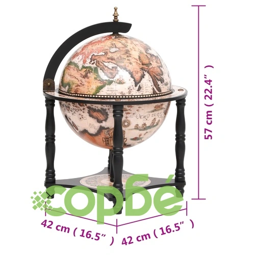 Бар поставка за вино глобус, черна, масивно дърво евкалипт ➤ топ цена ➤ sorbe.bg