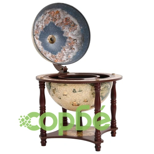 Бар поставка за вино глобус, кафява, масивно дърво евкалипт ➤ топ цена ➤ sorbe.bg