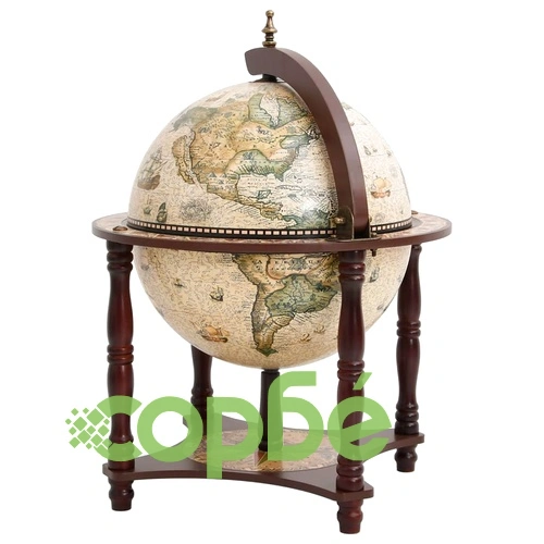 Бар поставка за вино глобус, кафява, масивно дърво евкалипт ➤ топ цена ➤ sorbe.bg