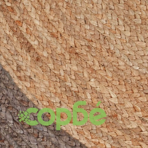 Ръчно тъкан килим от юта, сив кант, 210 см ➤ топ цена ➤ sorbe.bg