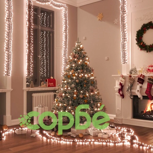 LED клъстърен стринг с 400 LED топло бяло 7,4 м PVC ➤ топ цена ➤ sorbe.bg