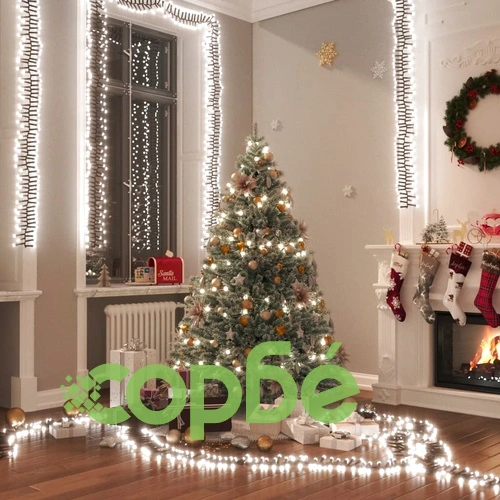 LED клъстърен стринг с 400 LED студено бяло 7,4 м PVC ➤ топ цена ➤ sorbe.bg