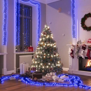 LED клъстърен стринг с 400 LED синьо 7,4 м PVC