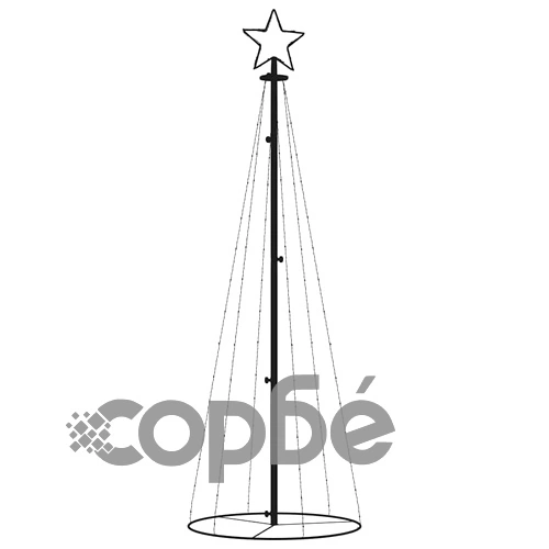 Конусовидна коледна елха, топло бяло, 108 LED, 70x180 см ➤ топ цена ➤ sorbe.bg