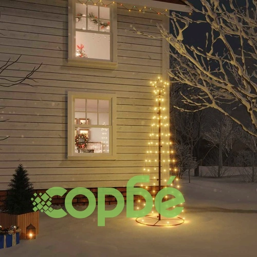 Конусовидна коледна елха, топло бяло, 108 LED, 70x180 см ➤ топ цена ➤ sorbe.bg