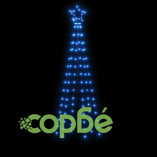 Конусовидна коледна елха, синя, 108 LED, 70x180 см ➤ топ цена ➤ sorbe.bg