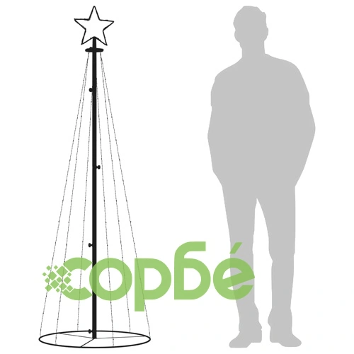 Конусовидна коледна елха, синя, 108 LED, 70x180 см ➤ топ цена ➤ sorbe.bg