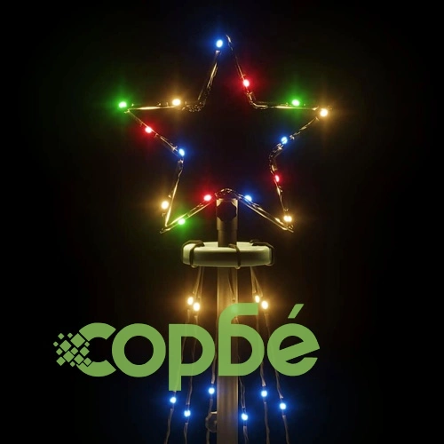 Конусовидна коледна елха, многоцветна, 108 LED, 70x180 см ➤ топ цена ➤ sorbe.bg