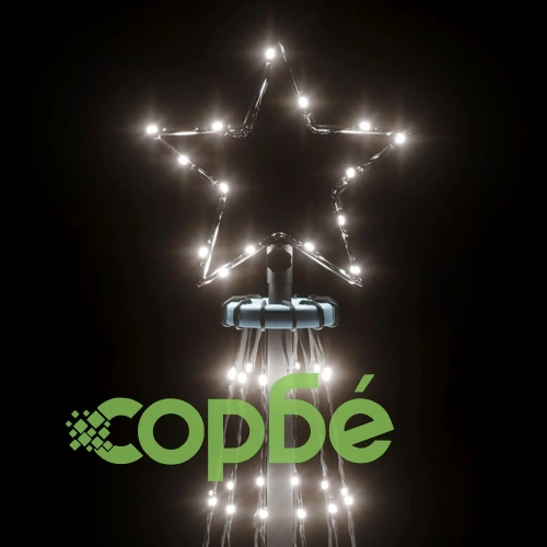 Конусовидна елха, студено бяло, 732 LED, 160x500 см ➤ топ цена ➤ sorbe.bg