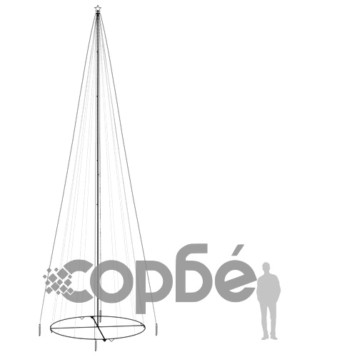 Коледна елха конус, студено бяло, 1134 LED, 230x800 см ➤ топ цена ➤ sorbe.bg