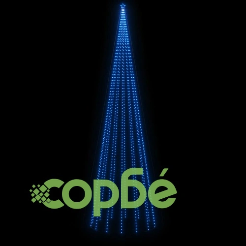 Коледна елха конус, синя, 1134 LED, 230x800 см ➤ топ цена ➤ sorbe.bg
