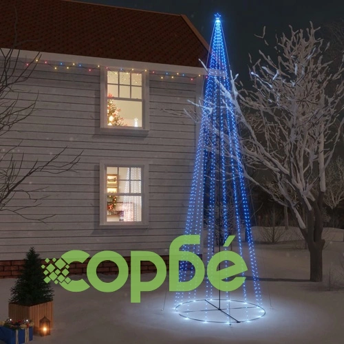 Коледна елха конус, синя, 1134 LED, 230x800 см ➤ топ цена ➤ sorbe.bg