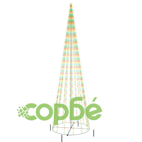 Коледна елха конус, цветна, 1134 LED, 230x800 см ➤ топ цена ➤ sorbe.bg
