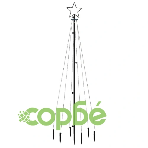 Коледна елха с шип, топло бяло, 108 LED, 180 см ➤ топ цена ➤ sorbe.bg