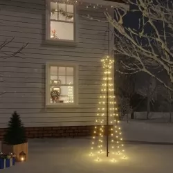 Коледна елха с шип, топло бяло, 108 LED, 180 см
