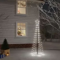 Коледна елха с шип, студено бяло, 108 LED, 180 см
