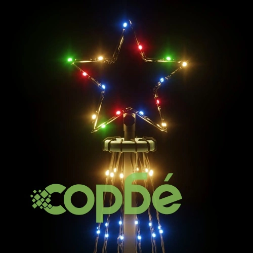 Коледна елха с шип, многоцветна, 108 LED, 180 см ➤ топ цена ➤ sorbe.bg