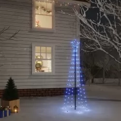Коледна елха с шип, синя, 108 LED, 180 см