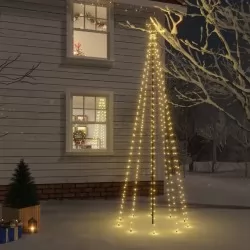 Коледна елха с шип, топло бяло, 310 LED, 300 см
