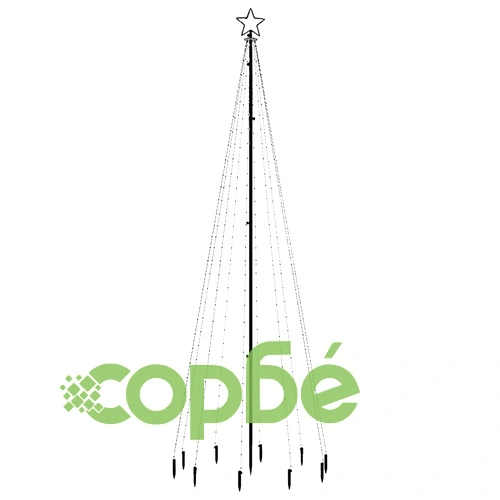 Коледна елха с шип, студено бяло, 310 LED, 300 см ➤ топ цена ➤ sorbe.bg