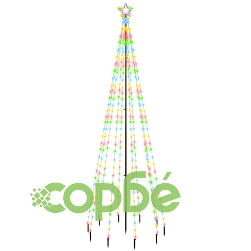 Коледна елха с шип, многоцветна, 310 LED, 300 см ➤ топ цена ➤ sorbe.bg
