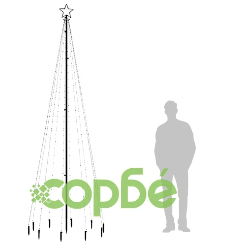Коледна елха с шип, синя, 310 LED, 300 см ➤ топ цена ➤ sorbe.bg