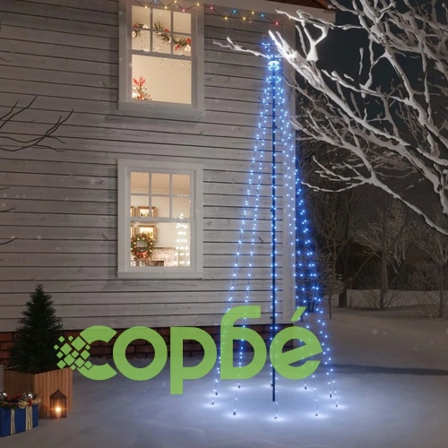 Коледна елха с шип, синя, 310 LED, 300 см ➤ топ цена ➤ sorbe.bg