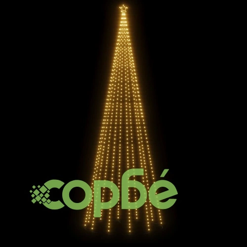 Коледна елха с шип, топло бяло, 732 LED, 500 см ➤ топ цена ➤ sorbe.bg