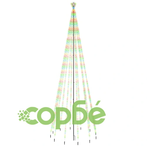 Коледна елха с шип, многоцветна, 732 LED, 500 см ➤ топ цена ➤ sorbe.bg